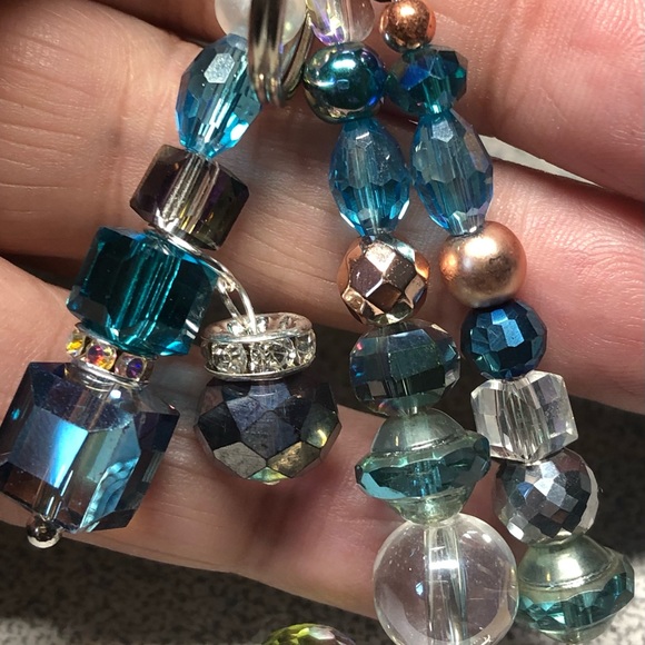 Pretty blues key chain, fob, zipper pull -purse bling - Picture 2 of 9